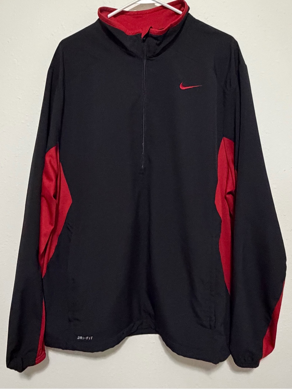 Nike Black and Red Performance Half-Zip Jacket